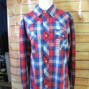 TIN HAUL MENS PLAID WESTERN STYLE RODEO SHIRT